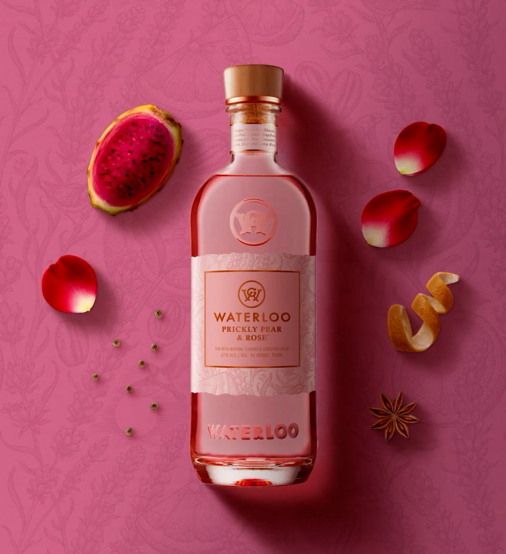 Waterloo Prickly Pear & Rose Gin with botanicals